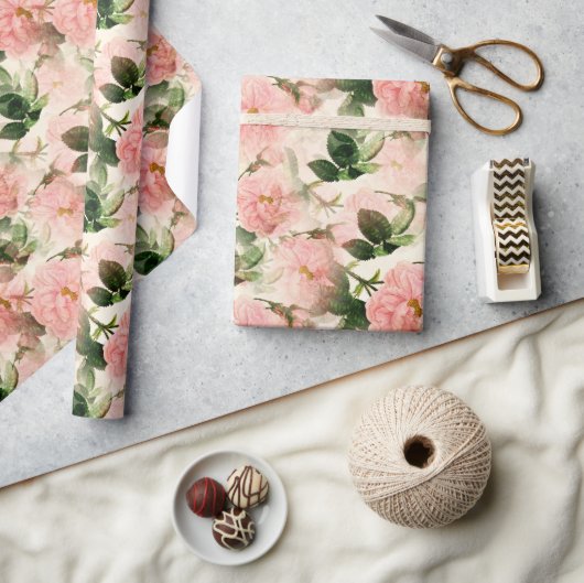 Peony Elegant Floral Wrapping Paper Geschenkpapier (Kunsthandwerk)