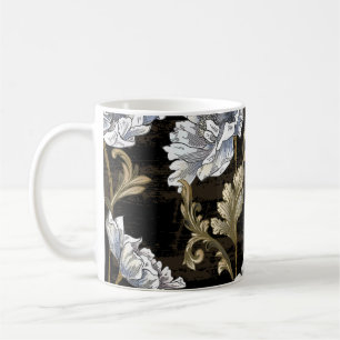 Peony Elegante: Baroque Gold Wirbel Kaffeetasse