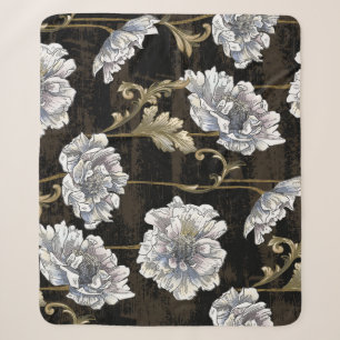 Peony Elegante: Baroque Gold Wirbel Sherpadecke
