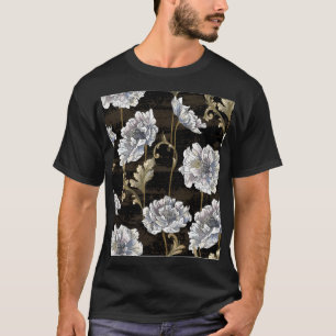 Peony Elegante: Baroque Gold Wirbel T-Shirt
