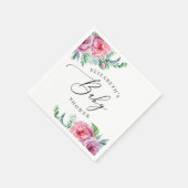 Peony. Elegante boho blumengeschmückte Babydusche Serviette (Ecke)