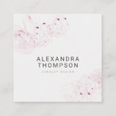 Peony Elegante Modernes Minimalistisches Blumenmot Quadratische Visitenkarte (Vorderseite)