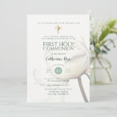 PEONY Erste Heilige Kommune Einladung SAGE (Stehend Vorderseite)