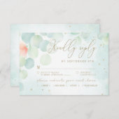 Peony Eukalyptus Greenery Monogram Meal Choice RSVP Karte (Vorne/Hinten)