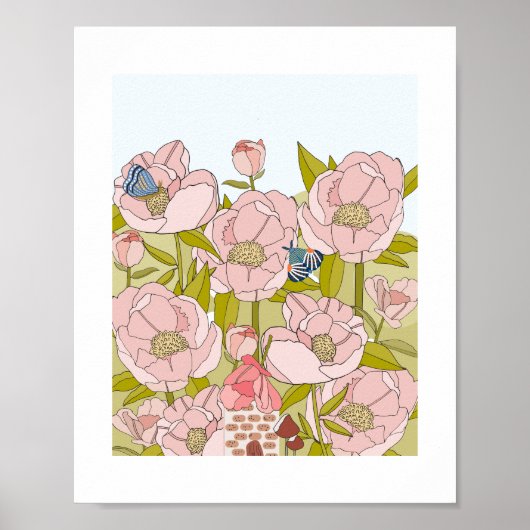 Peony Fairy House Art Print Poster (Vorne)