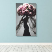 Peony Fashion Portrait Leinwanddruck (Insitu (Holzboden))