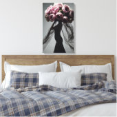 Peony Fashion Portrait Leinwanddruck (Insitu (Schlafzimmer))