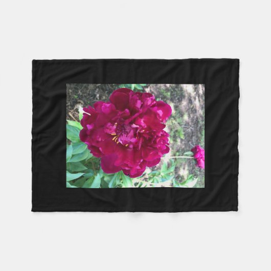 Peony Fleece Blanket (Vorderseite (Horizontal))