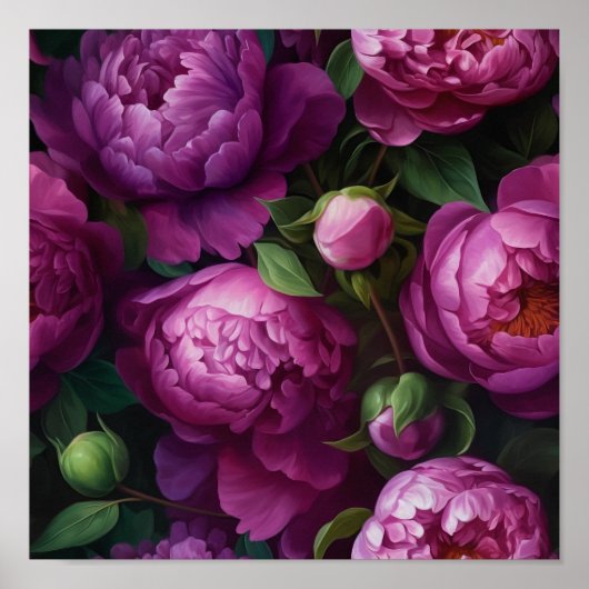 Peony Floral Art Poster (Vorne)