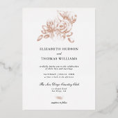 Peony Floral Art Sketch Rose Folieneinladung (Vorderseite)