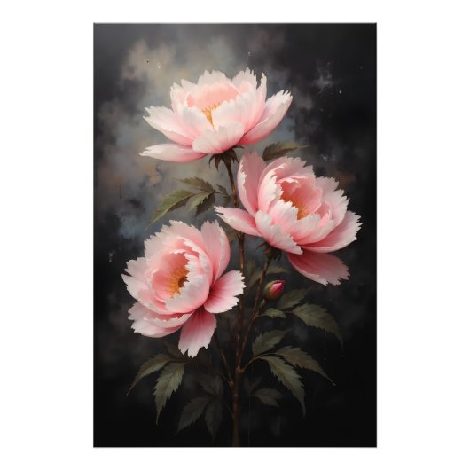 Peony Floral Artwork Fotodruck (Vorne)