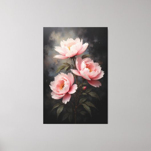 Peony Floral Artwork Leinwanddruck (Vorderseite)