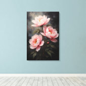 Peony Floral Artwork Leinwanddruck (Insitu (Holzboden))
