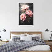 Peony Floral Artwork Leinwanddruck (Insitu (Schlafzimmer))