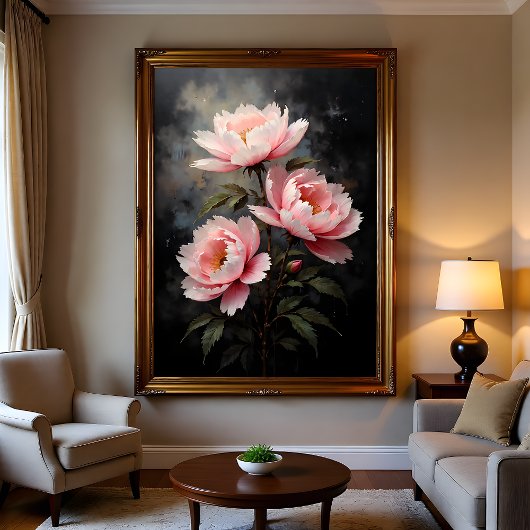 Peony Floral Artwork Poster
