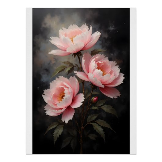 Peony Floral Artwork Poster (Vorderseite)