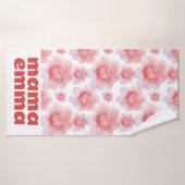 Peony Floral Badtuch Personalisiert Muttertag Badehandtuch (Badehandtuch)