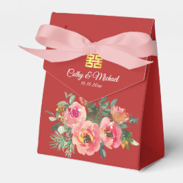 Peony floral doppeltes Glück Chinesische Hochzeit Geschenkschachtel