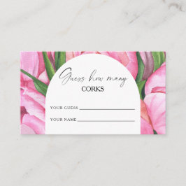 Peony floral - erraten Sie, wie viele Korken Bridg Begleitkarte