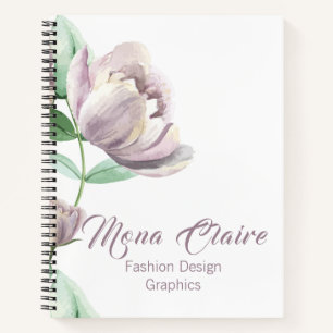 Peony Floral "Fashion Design Graphics" Business Notizblock