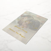 Peony Floral Foto Wedding Foil Einladung (Gedreht)