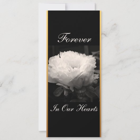 Peony Floral Fotografy 3 Beerdigung Ankündigung (Vorderseite)