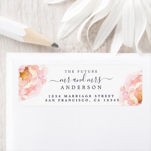 Peony Floral Future Mr. Wedding Rücksendeadresse (Insitu)