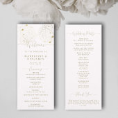 Peony Floral Gold Lace Elegantes Hochzeitsprogramm