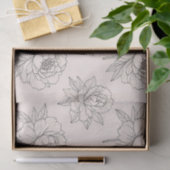 Peony Floral Line Art Pattern Soft Seidenpapier (Geschenk)