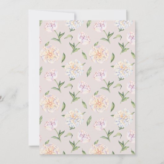 Peony Floral Mauve Hochzeitseinladungen Einladung (Rückseite)