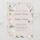Peony Floral Mauve Hochzeitseinladungen Einladung (Vorne/Hinten)