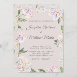 Peony Floral Mauve Hochzeitseinladungen Einladung