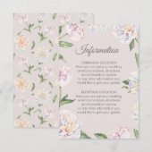 Peony Floral Mauve Wedding Information Cards Begleitkarte (Vorne/Hinten)