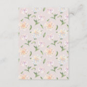 Peony Floral Mauve Wedding Information Cards Begleitkarte (Rückseite)