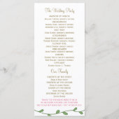 Peony Floral Order of Service/Wedding Program Card Programm (Rückseite)