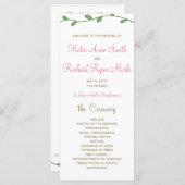 Peony Floral Order of Service/Wedding Program Card Programm (Vorne/Hinten)