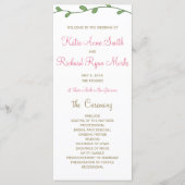 Peony Floral Order of Service/Wedding Program Card Programm (Vorderseite)