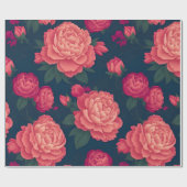 Peony Floral Personalisierte Muster Geschenkpapier (Flach)