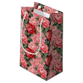 Peony Floral Print Geschenktasche Kleine Geschenktüte (Rückseite Schrägansicht)