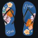 Peony Floral Something Blue Wedding Flip Flops Badesandalen<br><div class="desc">Dieses personalisierte und elegante Flip-Flops-Paar zeichnet sich durch ein ästhetisches Retro-Muster von wunderschönen Peony-Blume auf blauem Hintergrund aus. Sie sind ein unvergessliches Geschenk für Hochzeitsfeier-Mitglieder: Braut, Brautjungfrauen, Brautmutter, Trauzeugin... Sie fügen Ihrem Hochzeitstag, Junggeselinnen-Abschied oder anderen Feierlichkeiten eine stilvolle Glamour hinzu. Strich Anpassen Sie es mit Ihrer Formulierung durch die Vorlagenfelder....</div>