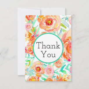 Peony Floral Vielen Dank Karten