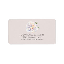 Peony Floral Watercolor Mauve Adressaufkleber