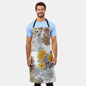 Peony Floral Watercolor Weißer Hintergrund Schürze (Getragen)