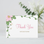 Peony Floral Wedding Dankeschön Karte (Stehend Vorderseite)