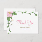 Peony Floral Wedding Dankeschön Karte (Vorne/Hinten)