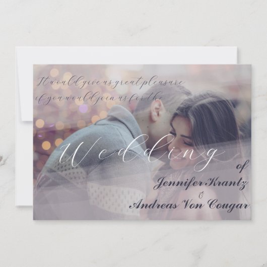 Peony Floral Wedding & Foto Einladung (Vorderseite)