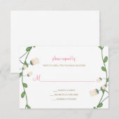 Peony Floral Wedding RSVP Card Karte (Vorne/Hinten)