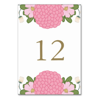 Peony Floral Wedding Tischnummer Cards