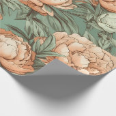 Peony Floral Wrapping Paper Bridal Baby Dusche Geschenkpapier (Ecke)