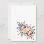 Peony flower border wedding einladung (Rückseite)